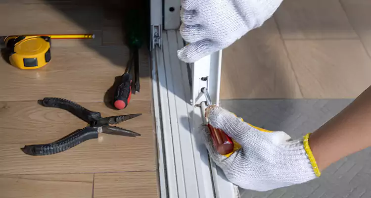 Backyard Sliding Door Track Repair in Brandon, FL